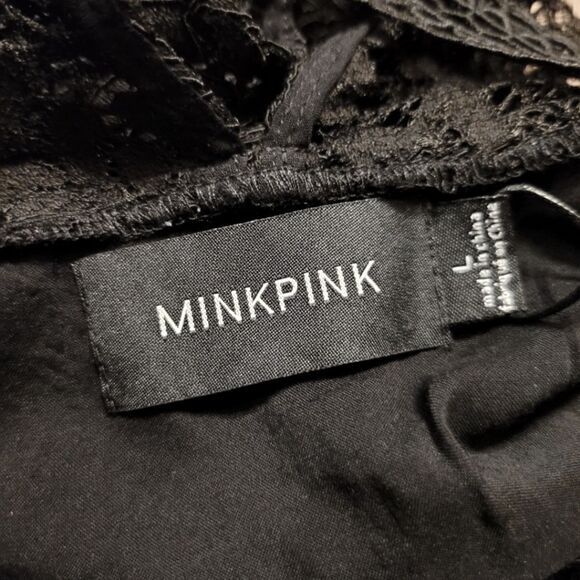MINKPINK Revolve Tell Tale Lace Mini Dress Black Size L - Picture 8 of 9